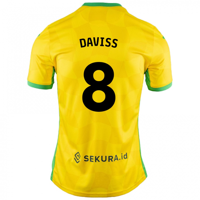 Gyermek Millie Daviss #8 Sárga Zöld Hazai Jersey 2024/25 Mez Póló Ing