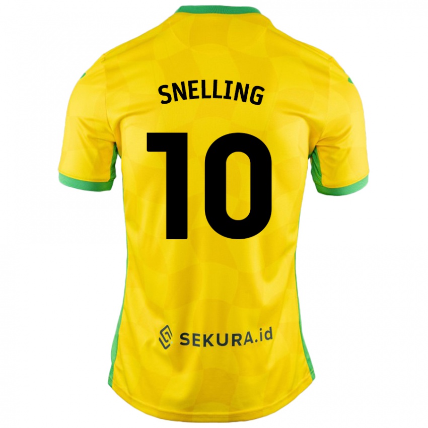 Gyermek Natasha Snelling #10 Sárga Zöld Hazai Jersey 2024/25 Mez Póló Ing