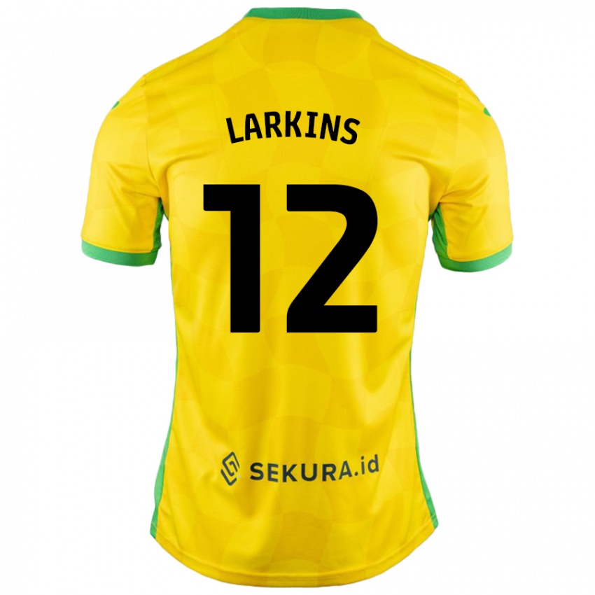 Gyermek Anna Larkins #12 Sárga Zöld Hazai Jersey 2024/25 Mez Póló Ing