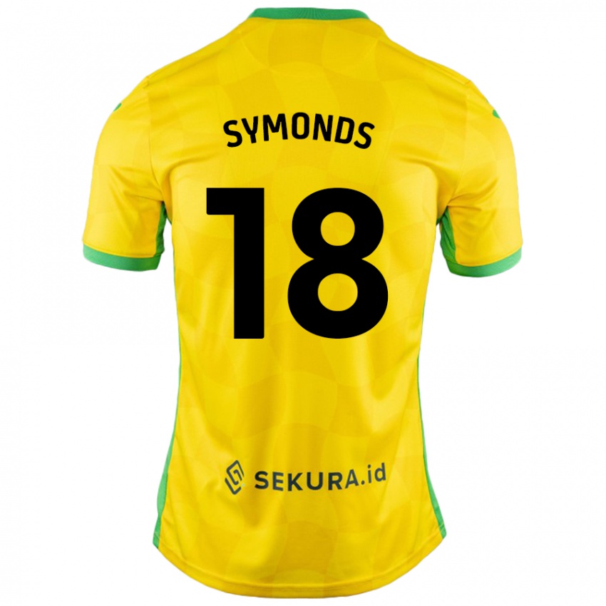 Gyermek Freya Symonds #18 Sárga Zöld Hazai Jersey 2024/25 Mez Póló Ing