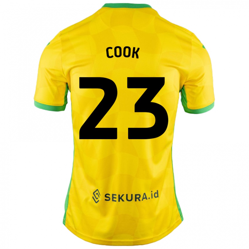 Gyermek Olivia Cook #23 Sárga Zöld Hazai Jersey 2024/25 Mez Póló Ing