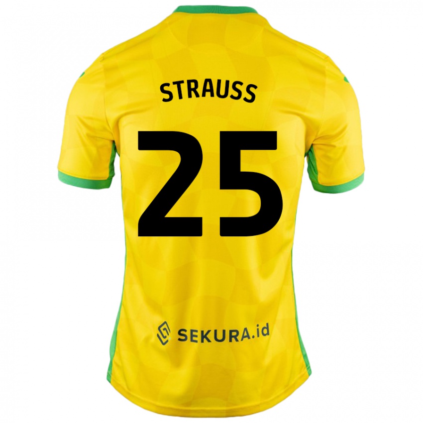 Gyermek Hope Strauss #25 Sárga Zöld Hazai Jersey 2024/25 Mez Póló Ing