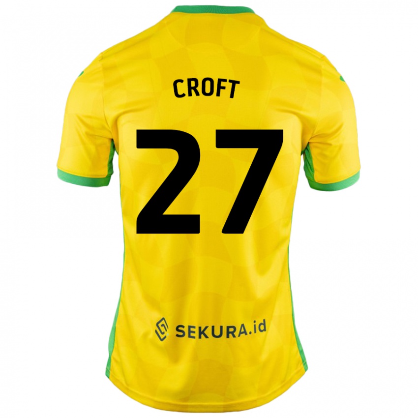 Gyermek Mary Croft #27 Sárga Zöld Hazai Jersey 2024/25 Mez Póló Ing