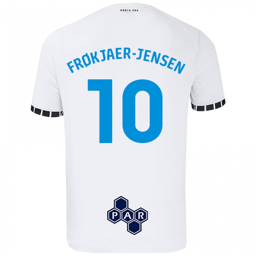 Gyermek Mads Frøkjaer-Jensen #10 Fehér Hazai Jersey 2024/25 Mez Póló Ing