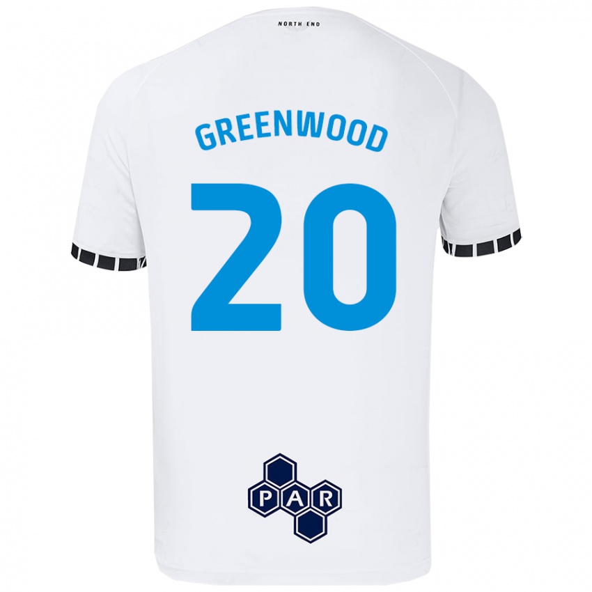 Gyermek Sam Greenwood #20 Fehér Hazai Jersey 2024/25 Mez Póló Ing