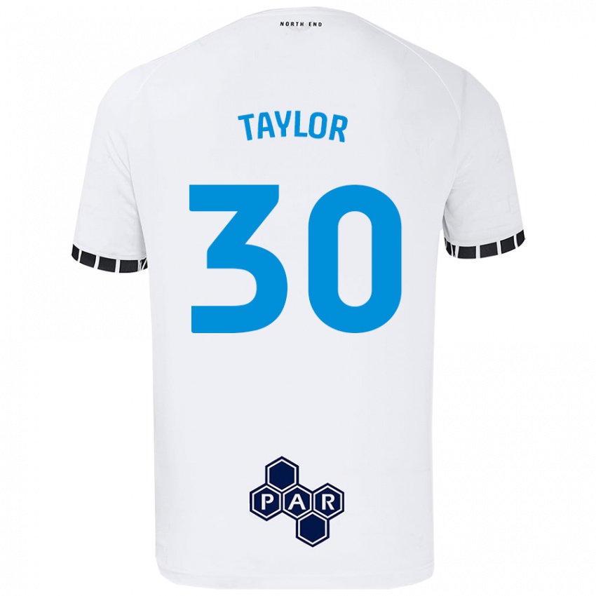 Gyermek Kian Taylor #30 Fehér Hazai Jersey 2024/25 Mez Póló Ing