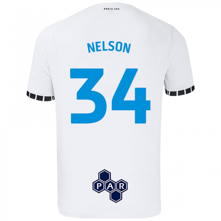 Gyermek Kitt Nelson #34 Fehér Hazai Jersey 2024/25 Mez Póló Ing