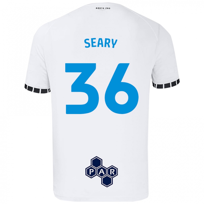 Gyermek Josh Seary #36 Fehér Hazai Jersey 2024/25 Mez Póló Ing