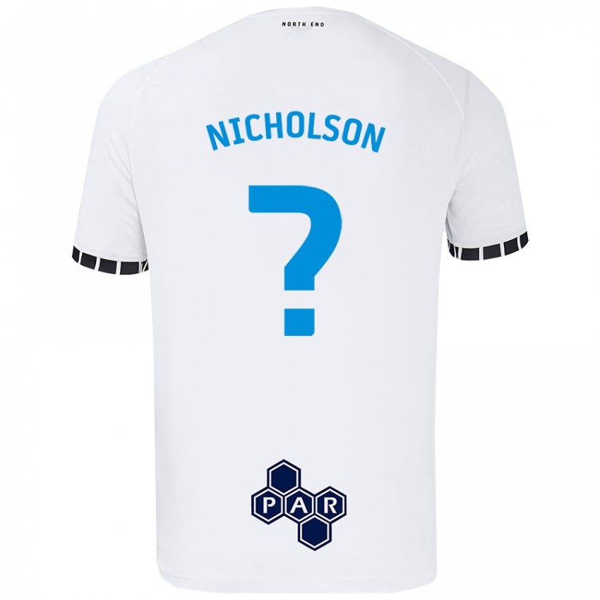 Gyermek Joseph Nicholson #0 Fehér Hazai Jersey 2024/25 Mez Póló Ing