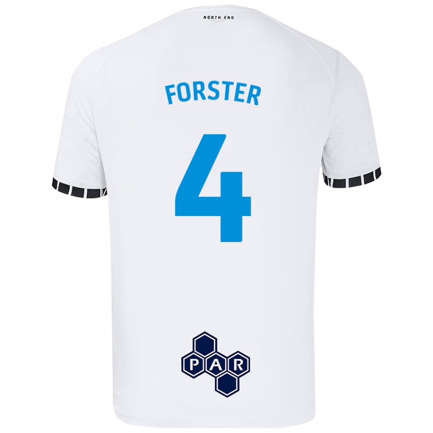 Gyermek Hannah Forster #4 Fehér Hazai Jersey 2024/25 Mez Póló Ing