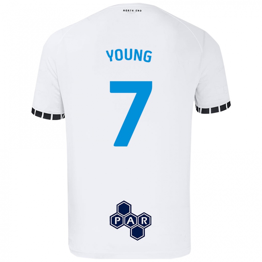 Gyermek Danielle Young #7 Fehér Hazai Jersey 2024/25 Mez Póló Ing