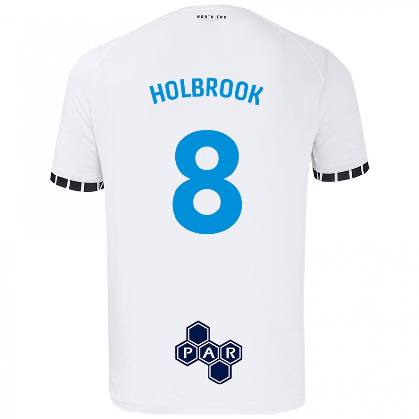 Gyermek Jess Holbrook #8 Fehér Hazai Jersey 2024/25 Mez Póló Ing