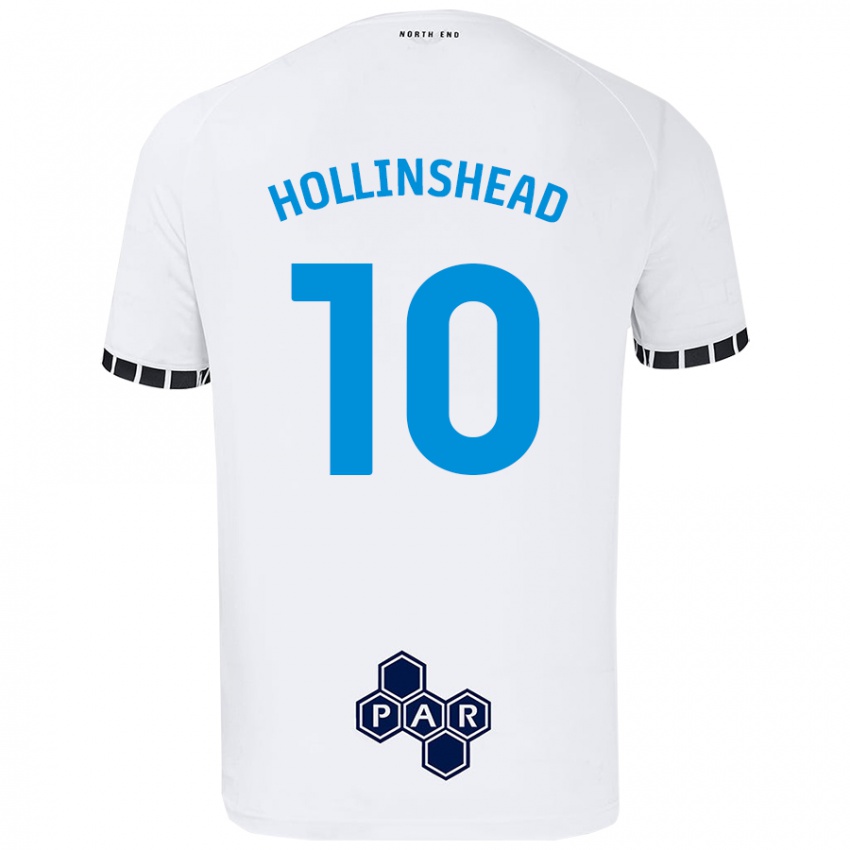 Gyermek Emily Hollinshead #10 Fehér Hazai Jersey 2024/25 Mez Póló Ing