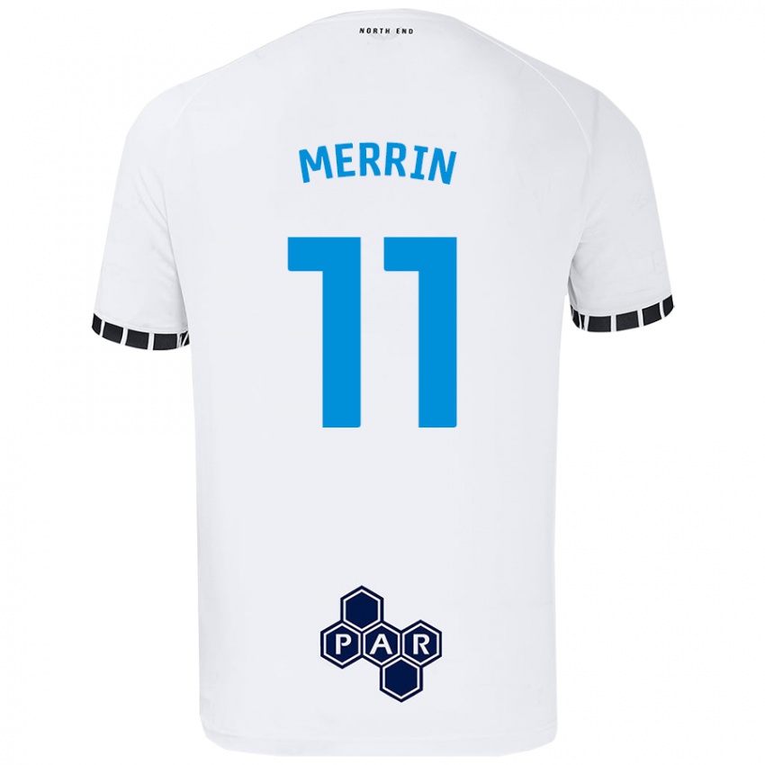 Gyermek Laura Merrin #11 Fehér Hazai Jersey 2024/25 Mez Póló Ing