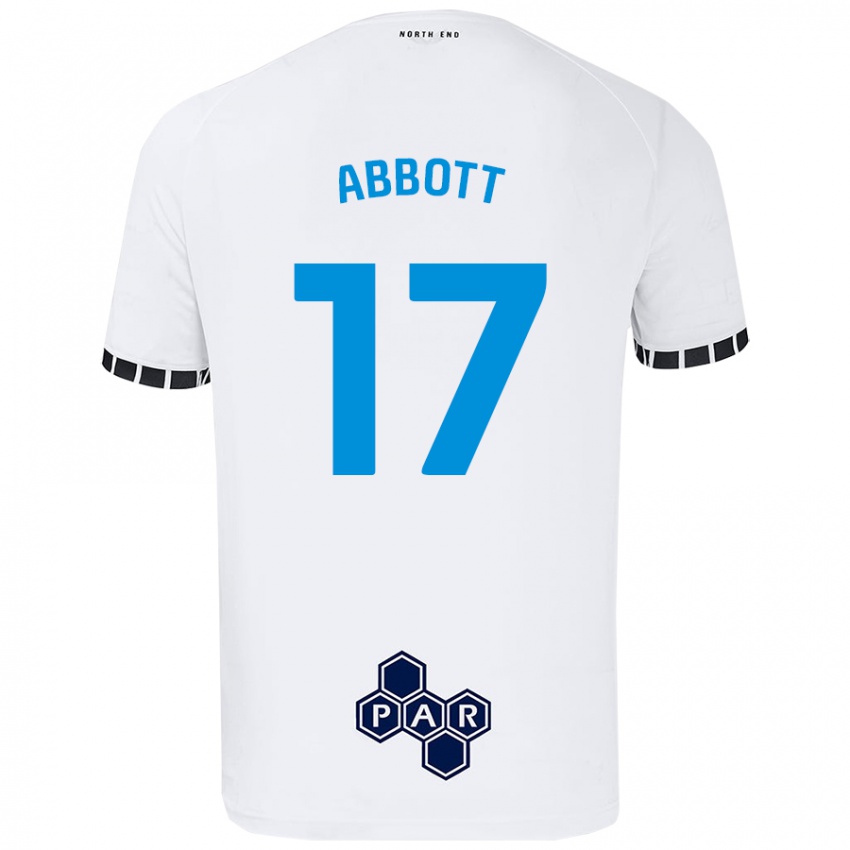 Gyermek Becky Abbott #17 Fehér Hazai Jersey 2024/25 Mez Póló Ing