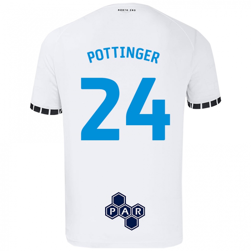 Gyermek Kaya Pottinger #24 Fehér Hazai Jersey 2024/25 Mez Póló Ing