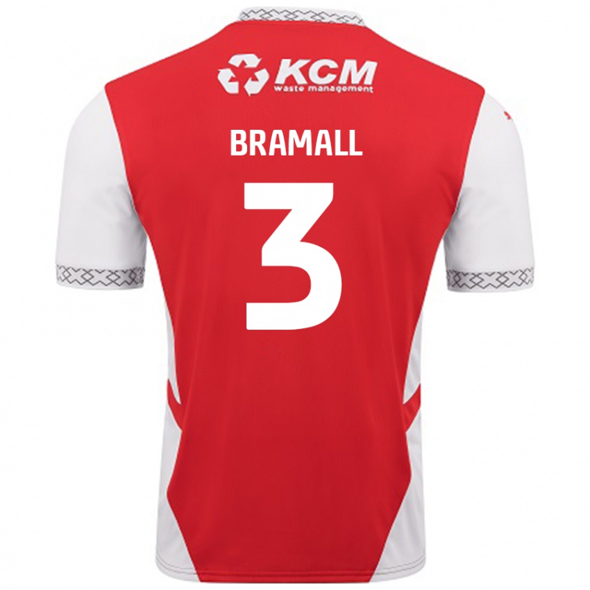 Gyermek Cohen Bramall #3 Piros Fehér Hazai Jersey 2024/25 Mez Póló Ing