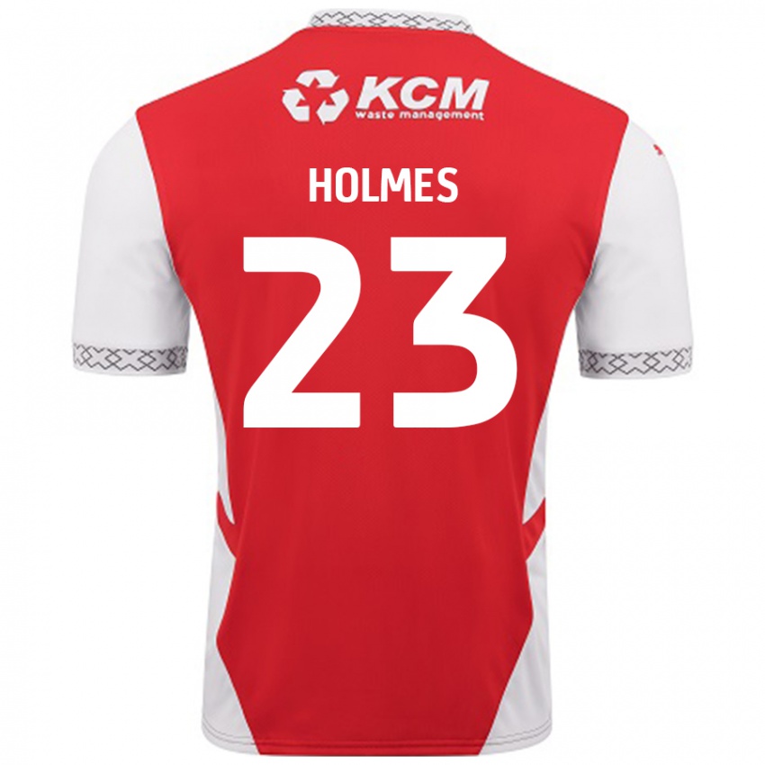 Gyermek Jack Holmes #23 Piros Fehér Hazai Jersey 2024/25 Mez Póló Ing