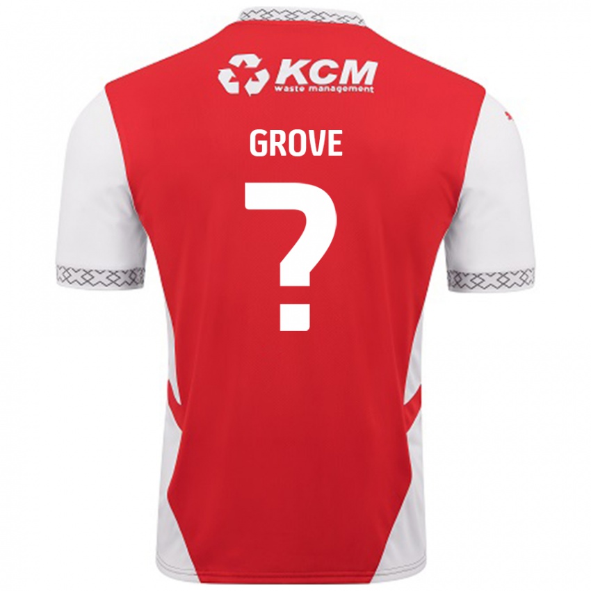 Gyermek Rylee Grove #0 Piros Fehér Hazai Jersey 2024/25 Mez Póló Ing