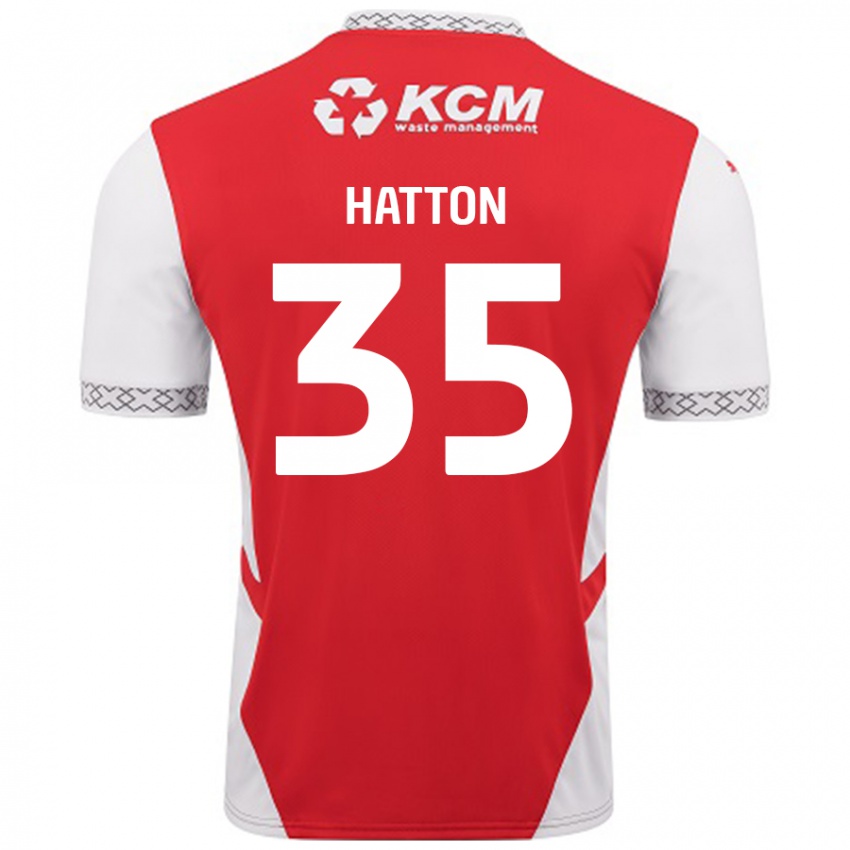 Gyermek Ben Hatton #35 Piros Fehér Hazai Jersey 2024/25 Mez Póló Ing