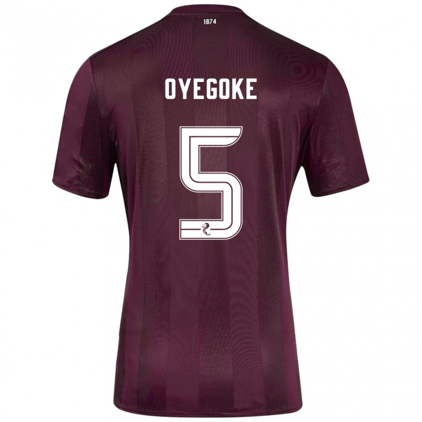 Gyermek Daniel Oyegoke #5 Burgundia Hazai Jersey 2024/25 Mez Póló Ing