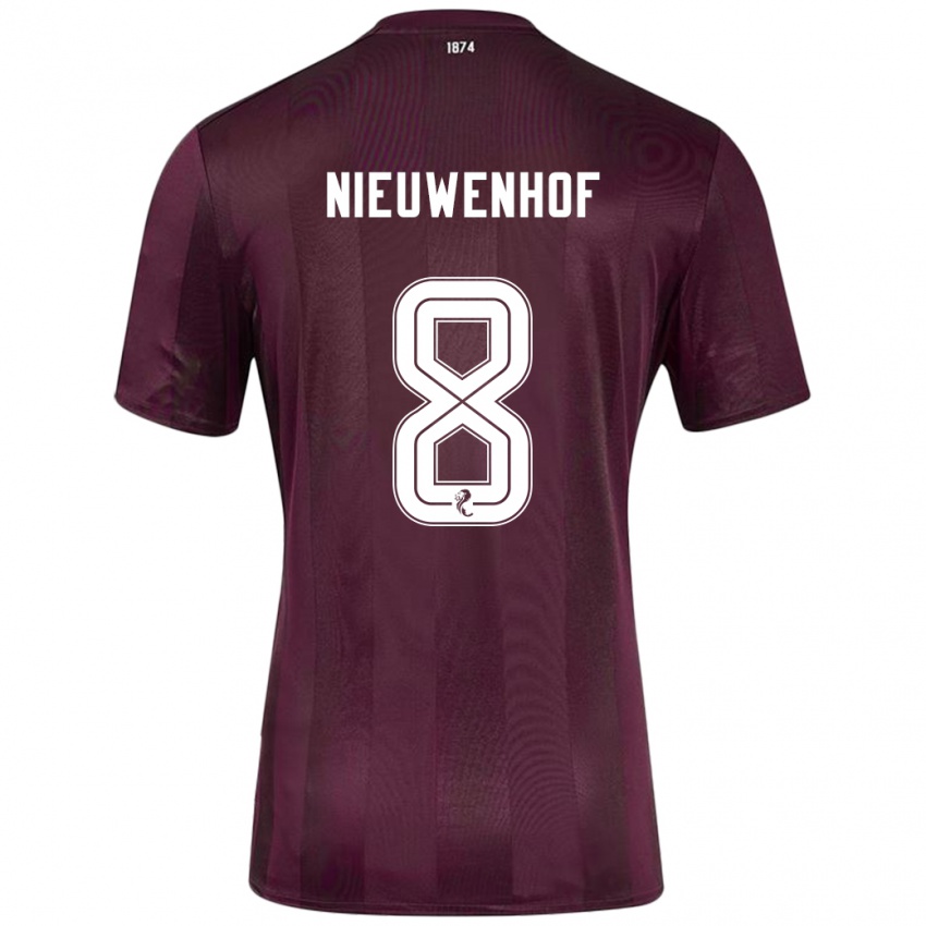 Gyermek Calem Nieuwenhof #8 Burgundia Hazai Jersey 2024/25 Mez Póló Ing