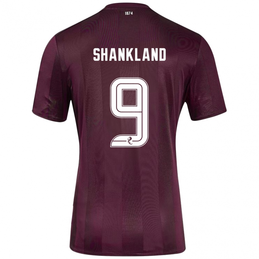 Gyermek Lawrence Shankland #9 Burgundia Hazai Jersey 2024/25 Mez Póló Ing