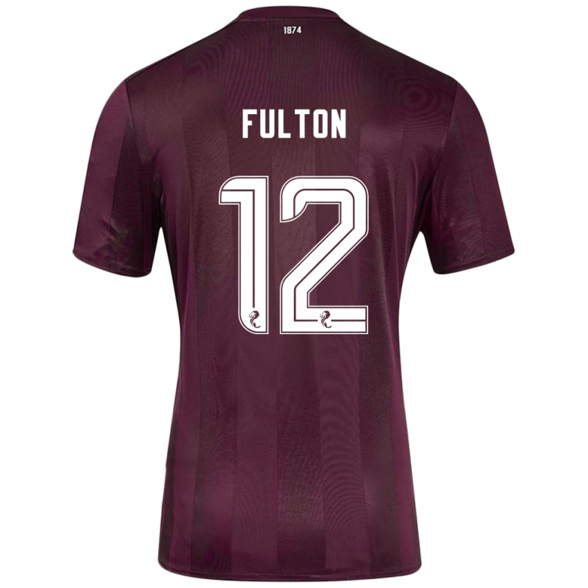 Gyermek Ryan Fulton #12 Burgundia Hazai Jersey 2024/25 Mez Póló Ing