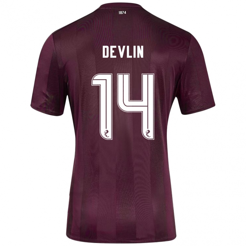 Gyermek Cammy Devlin #14 Burgundia Hazai Jersey 2024/25 Mez Póló Ing