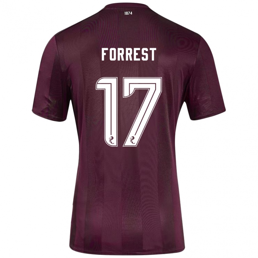 Gyermek Alan Forrest #17 Burgundia Hazai Jersey 2024/25 Mez Póló Ing