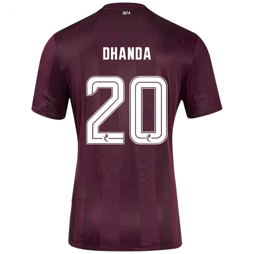 Gyermek Yan Dhanda #20 Burgundia Hazai Jersey 2024/25 Mez Póló Ing