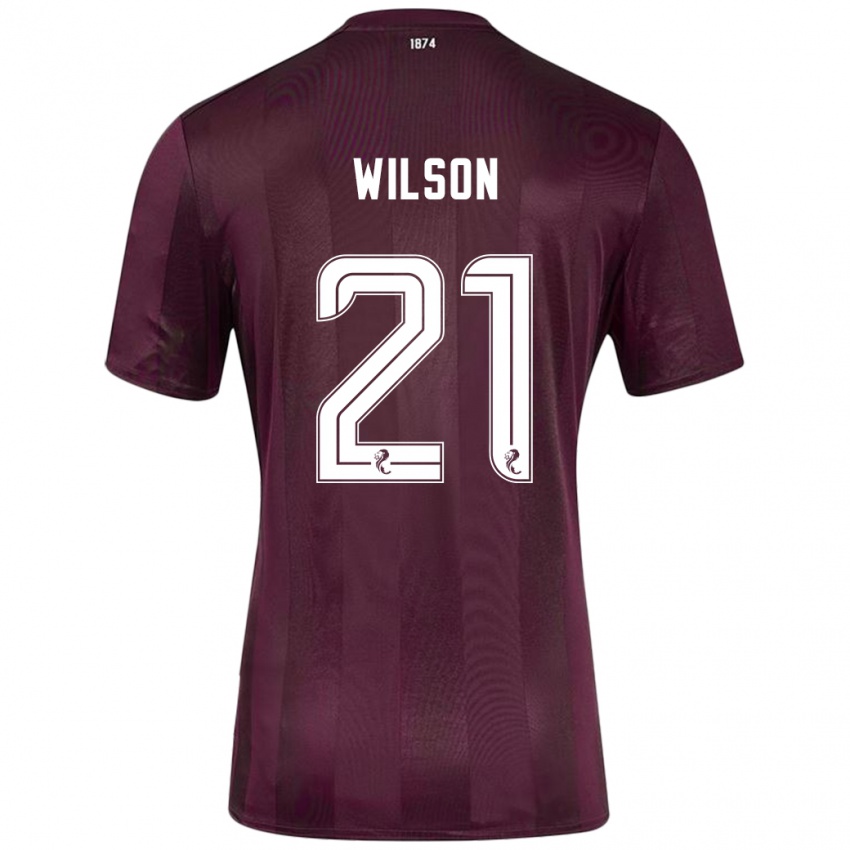 Gyermek James Wilson #21 Burgundia Hazai Jersey 2024/25 Mez Póló Ing