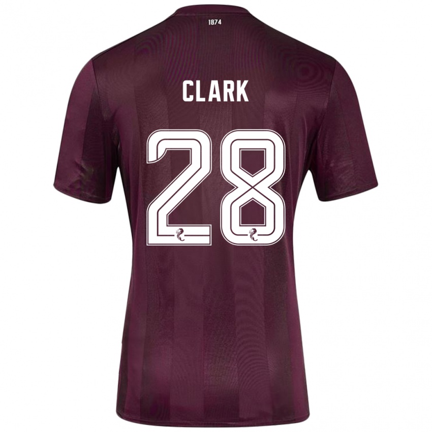 Gyermek Zander Clark #28 Burgundia Hazai Jersey 2024/25 Mez Póló Ing