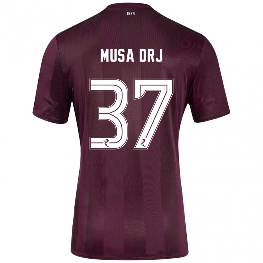 Gyermek Musa Drammeh #37 Burgundia Hazai Jersey 2024/25 Mez Póló Ing