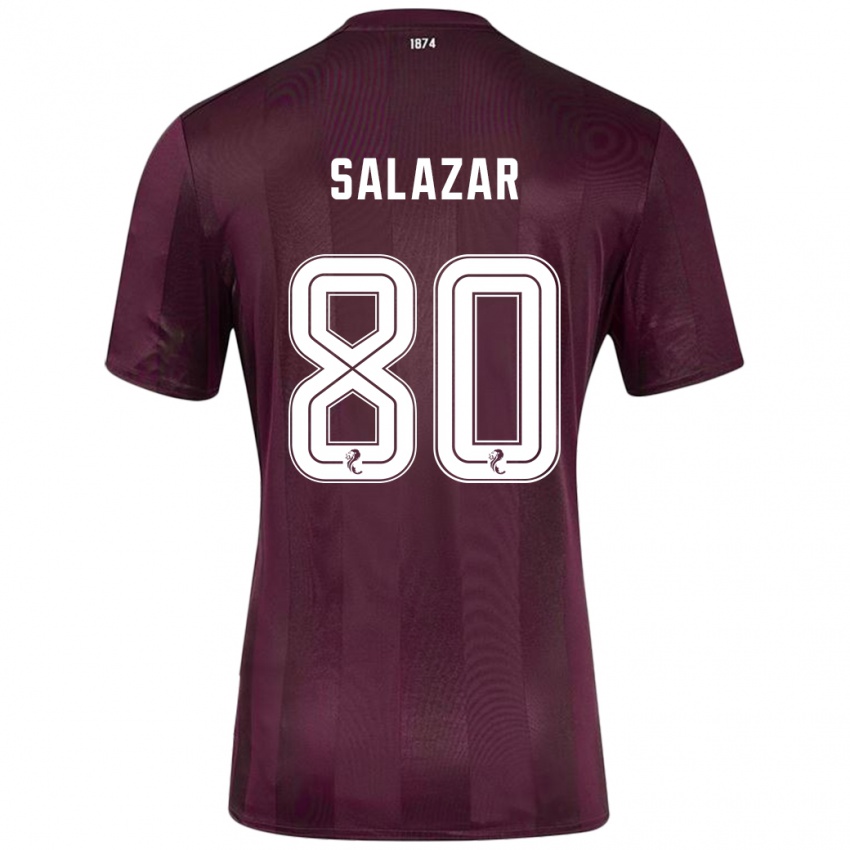 Gyermek Andrés Salazar #80 Burgundia Hazai Jersey 2024/25 Mez Póló Ing