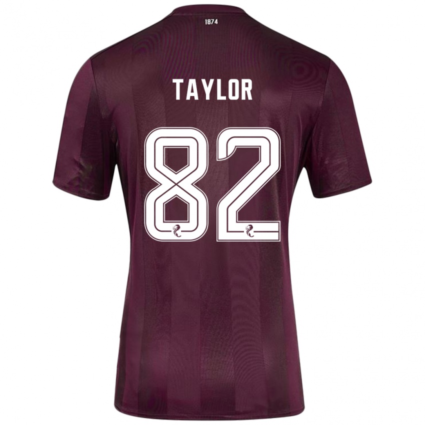 Gyermek Gerald Taylor #82 Burgundia Hazai Jersey 2024/25 Mez Póló Ing