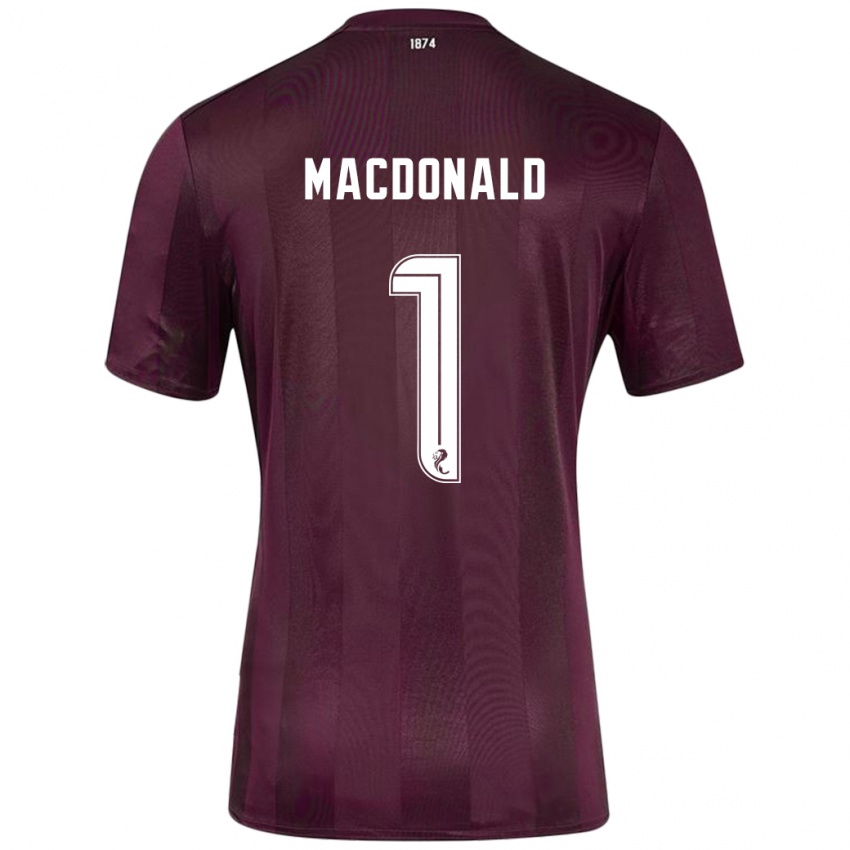 Gyermek Jamie Macdonald #1 Burgundia Hazai Jersey 2024/25 Mez Póló Ing