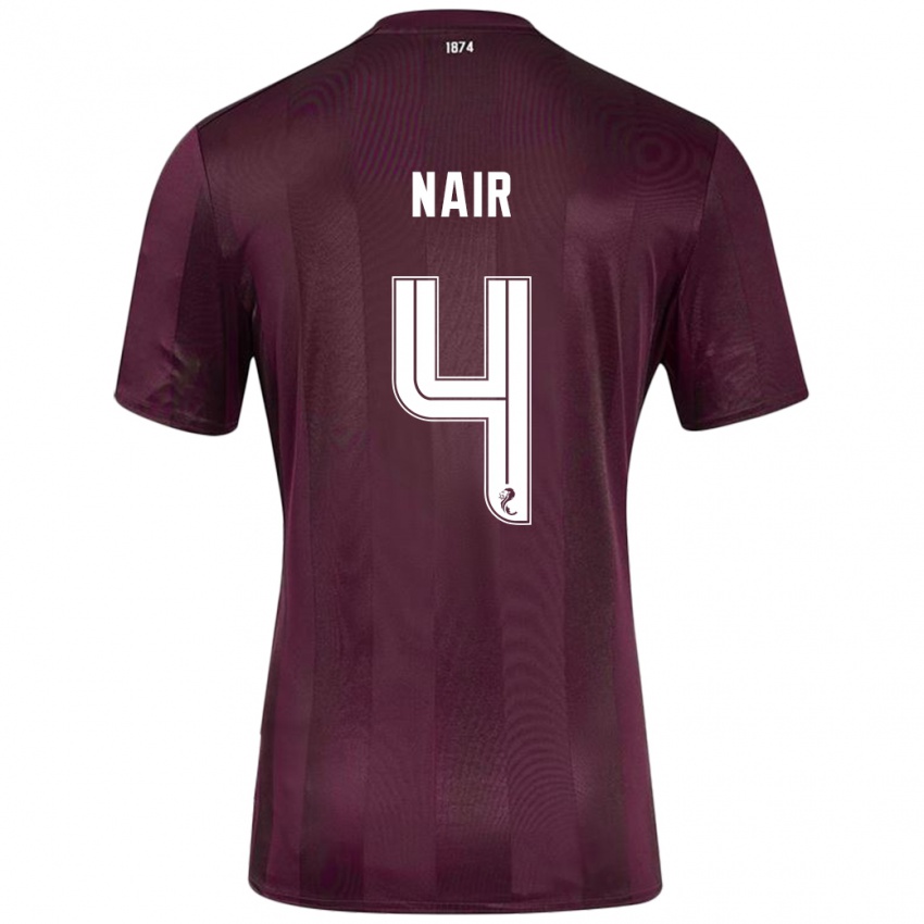 Gyermek Kenzi Nair #4 Burgundia Hazai Jersey 2024/25 Mez Póló Ing