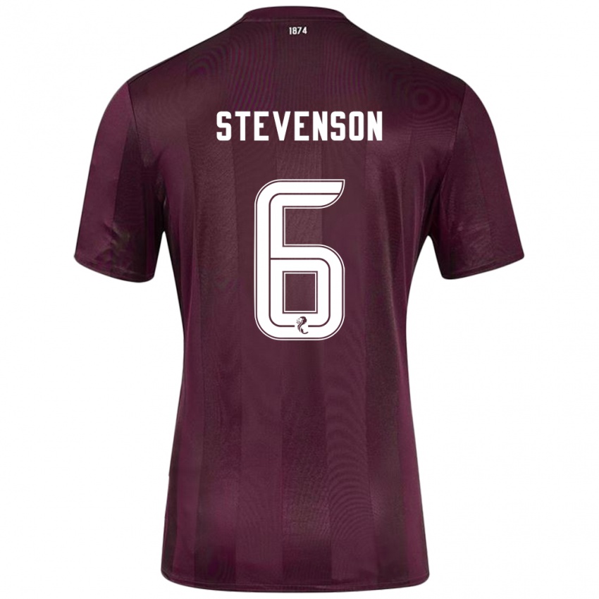 Gyermek Gus Stevenson #6 Burgundia Hazai Jersey 2024/25 Mez Póló Ing