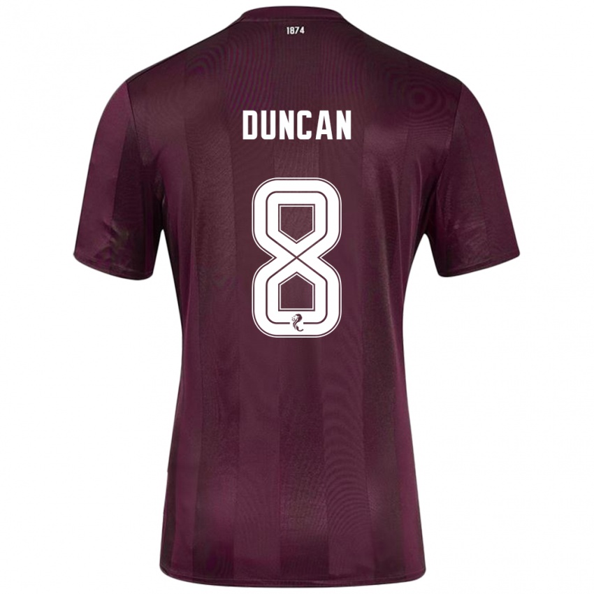 Gyermek Ryan Duncan #8 Burgundia Hazai Jersey 2024/25 Mez Póló Ing