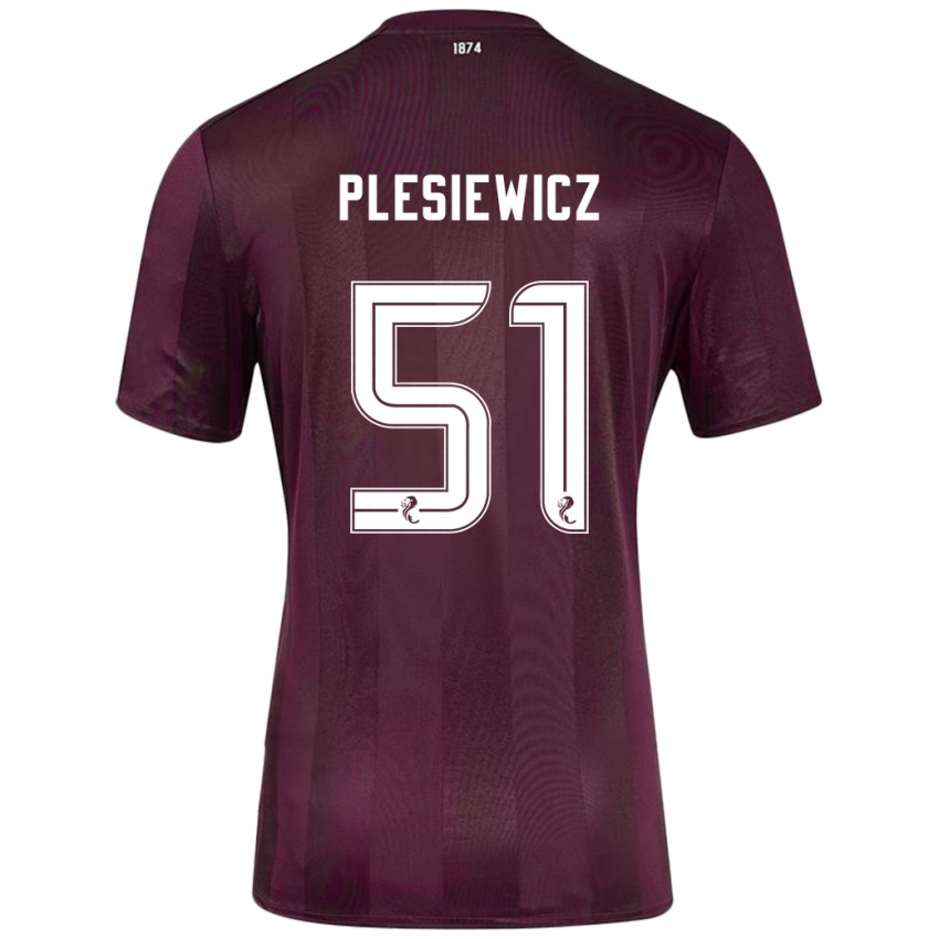 Gyermek Szymon Plesiewicz #51 Burgundia Hazai Jersey 2024/25 Mez Póló Ing