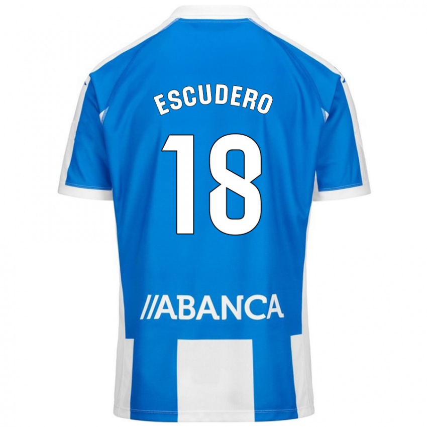 Gyermek Sergio Escudero #18 Kék Fehér Hazai Jersey 2024/25 Mez Póló Ing