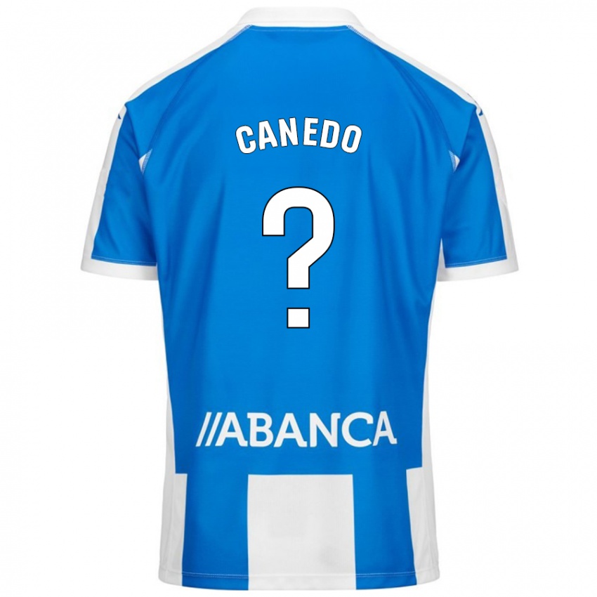 Gyermek Damián Canedo #0 Kék Fehér Hazai Jersey 2024/25 Mez Póló Ing