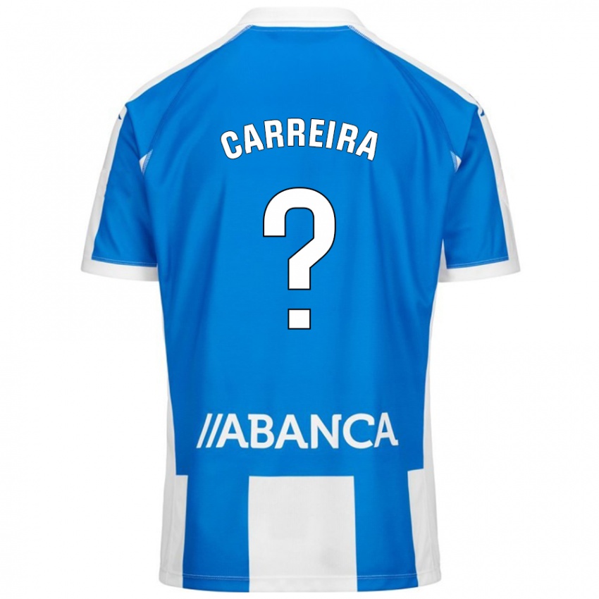 Gyermek David Carreira #0 Kék Fehér Hazai Jersey 2024/25 Mez Póló Ing