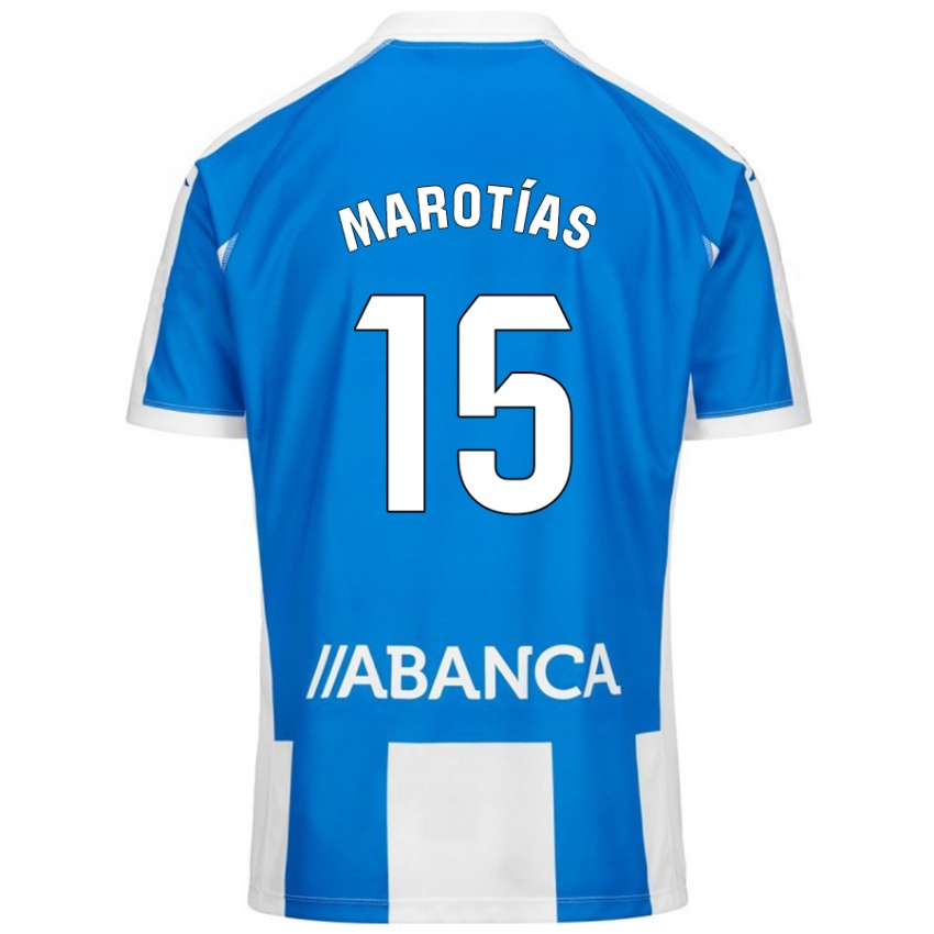 Gyermek Oscar Marotías #15 Kék Fehér Hazai Jersey 2024/25 Mez Póló Ing