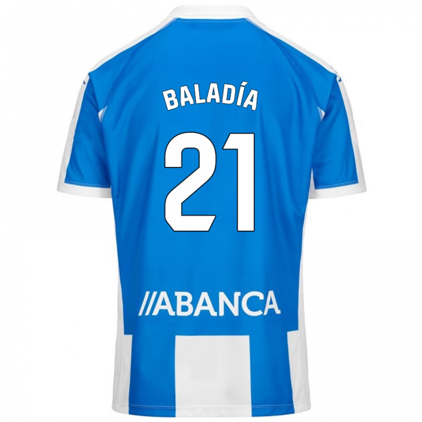 Gyermek Álvaro Baladía #21 Kék Fehér Hazai Jersey 2024/25 Mez Póló Ing