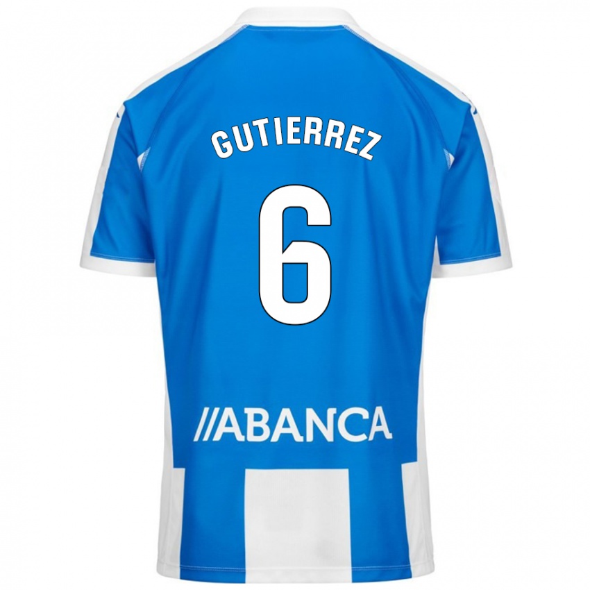 Gyermek Paula Gutiérrez #6 Kék Fehér Hazai Jersey 2024/25 Mez Póló Ing