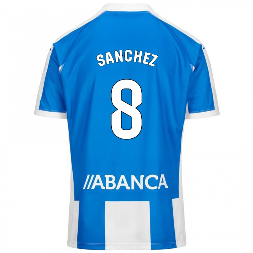 Gyermek Carlota Sánchez #8 Kék Fehér Hazai Jersey 2024/25 Mez Póló Ing