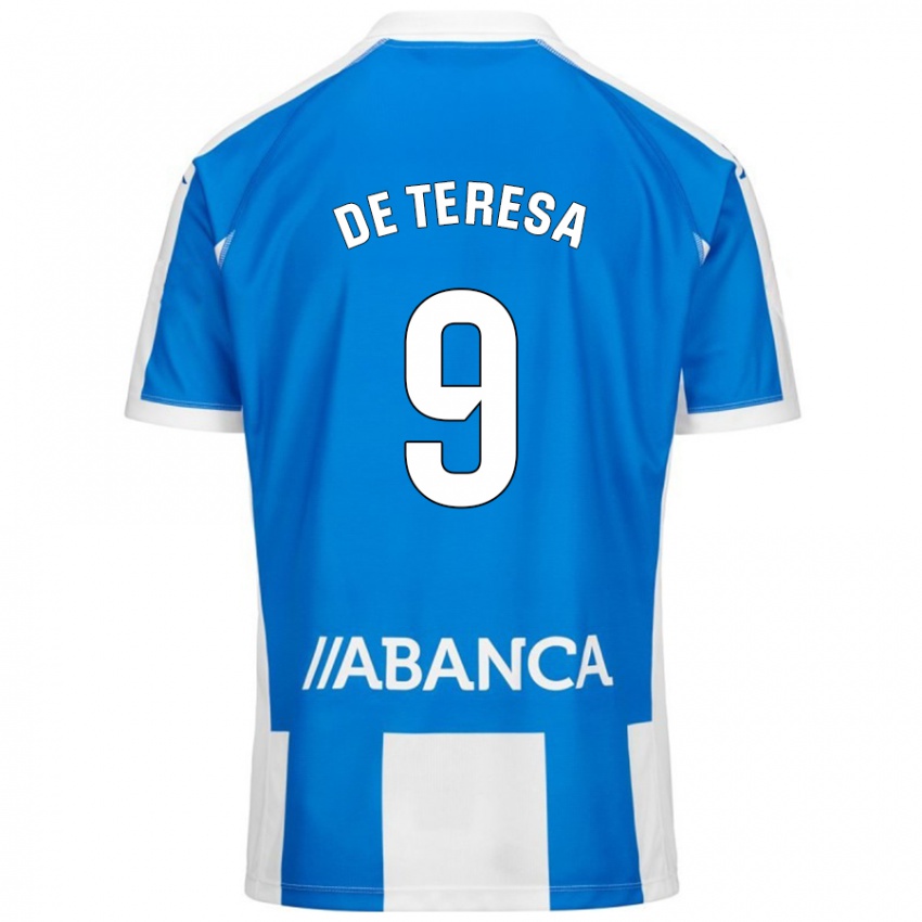 Gyermek Ana Lucía De Teresa #9 Kék Fehér Hazai Jersey 2024/25 Mez Póló Ing