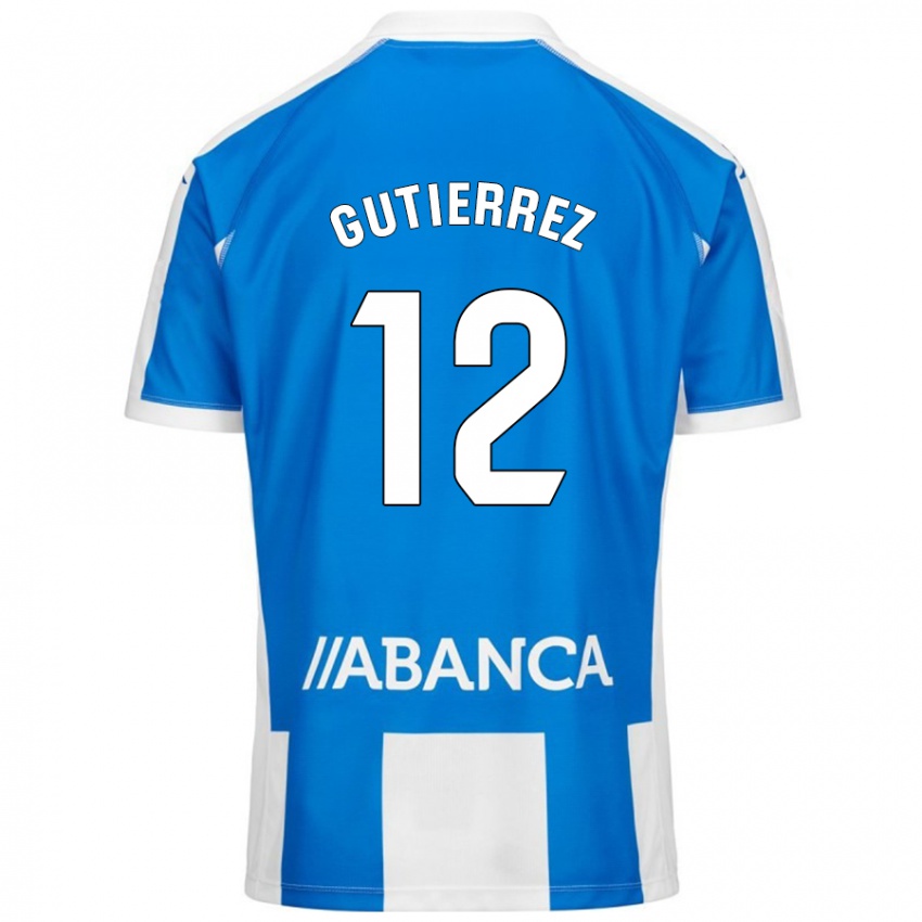 Gyermek Laura Gutiérrez #12 Kék Fehér Hazai Jersey 2024/25 Mez Póló Ing